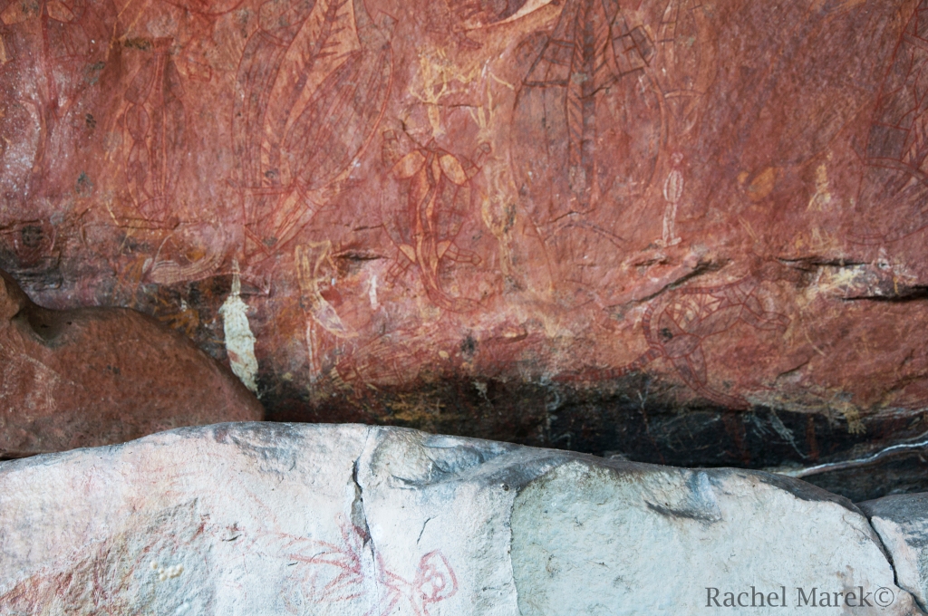 These Aboriginal Cave Paintings are located inside Kakadu National Park in the Top End of the Northern Territory of Australia.  Some of the cave paintings we saw were over 4,000 years old. They were beautiful. Taken on July 15, 2014. 